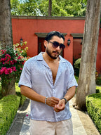 Camisa Leopardo Azul