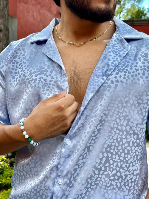 Camisa Leopardo Azul